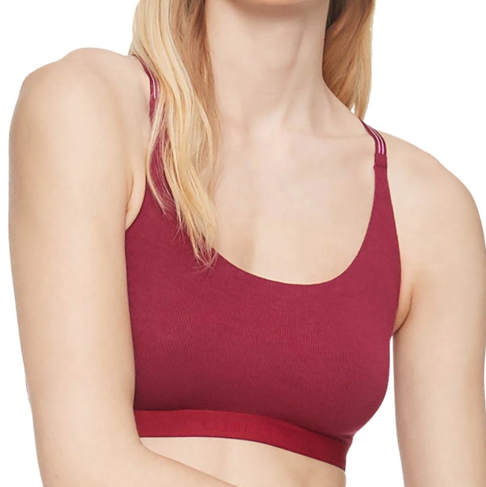 Calvin Klein Ribbed Bralete bra. Red choose size QF6438